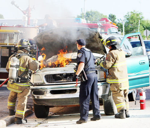 Ladysmith SUV fire, but whose vehicle?